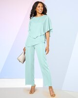 Special Occasion Flirty Pant Set - Aqua Glass