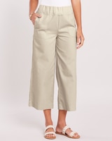 DenimLite Cropped Mid-Rise Flare Pants - Stone