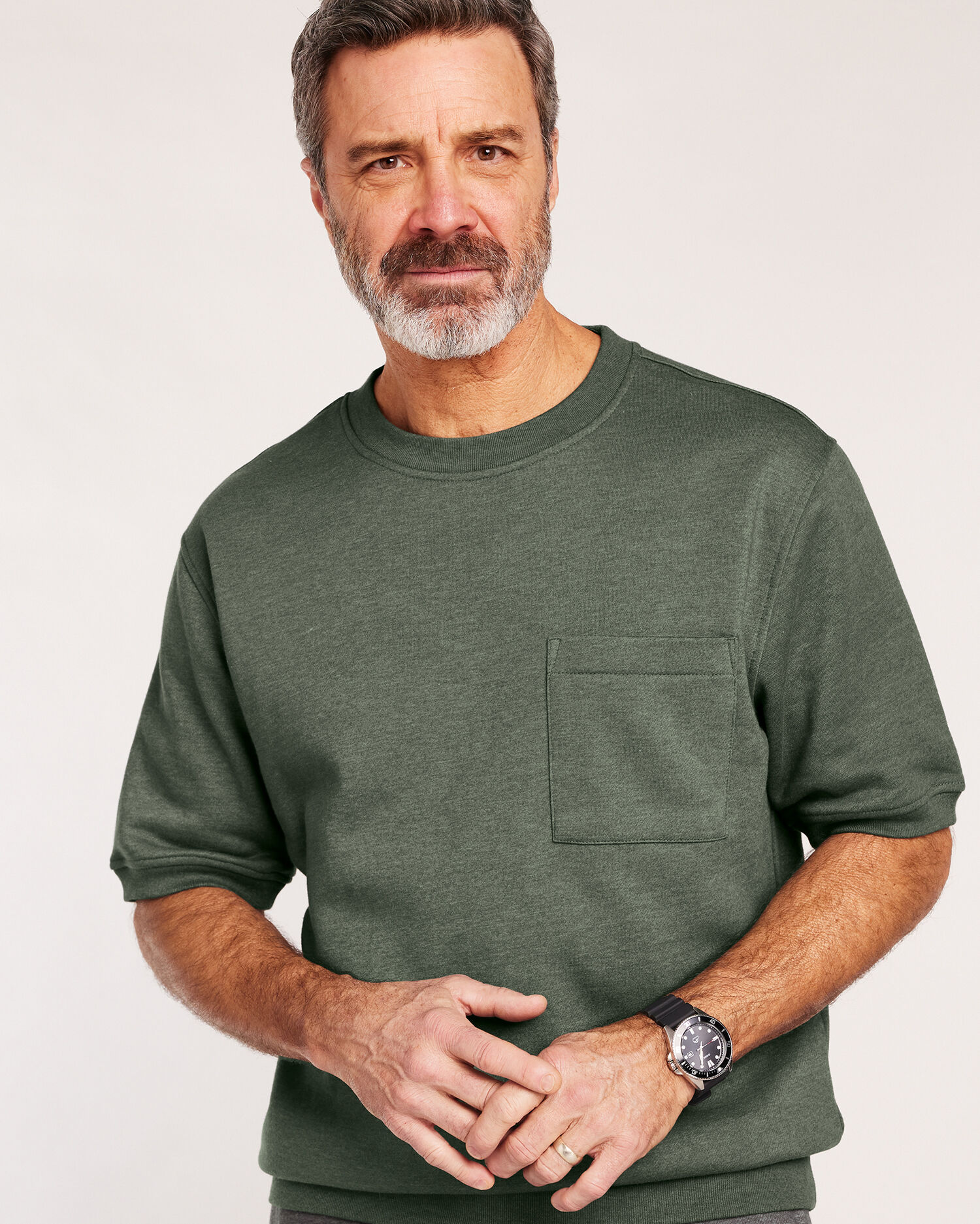 John Blair® Supreme Fleece Short-Sleeve Sweatshirt | Blair