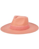 Womens Faux Felt Fedora - Pink