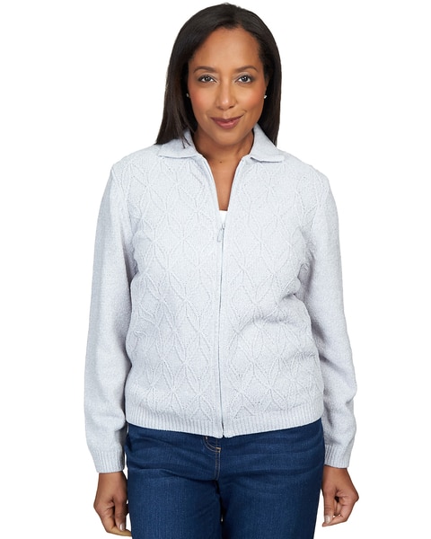 Alfred Dunner® Classics Classic Zip Up Front Cardigan