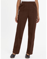 Double Knit Stitched Crease Pants - Chestnut