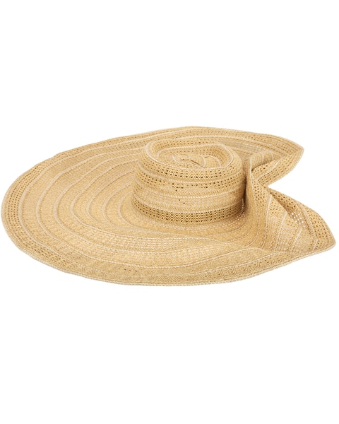 Dune - Open Paper Weave Wide Brim Floppy Sun Hat