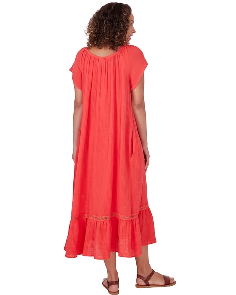 Ruby Rd® Tropical Splash Gauze High Low Dress