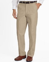JohnBlairFlex Adjust-A-Band Relaxed-Fit Plain-Front Chinos - Khaki