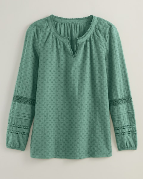 Clip Dot Peasant Top