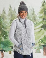 Berkshire Reversible Quilted Sherpa Vest - Platinum