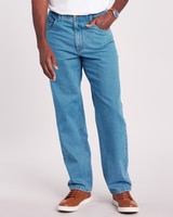 John Blair® Classics Relaxed-Fit Full-Elastic Jeans - Bleached Denim