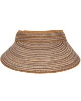 Mixed Braid Visor With Velcro Closure Hat - Brown