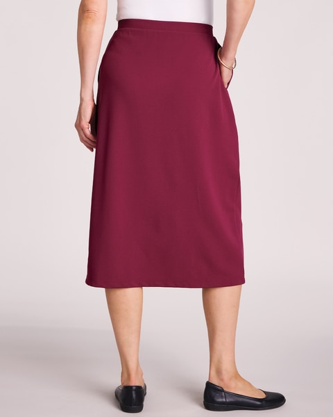 Care Free Stretch Knit Crepe Skirt