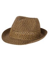 Everyday Fedora- Ultrbraid Fedora With Striped Open Weave Hat - alt5