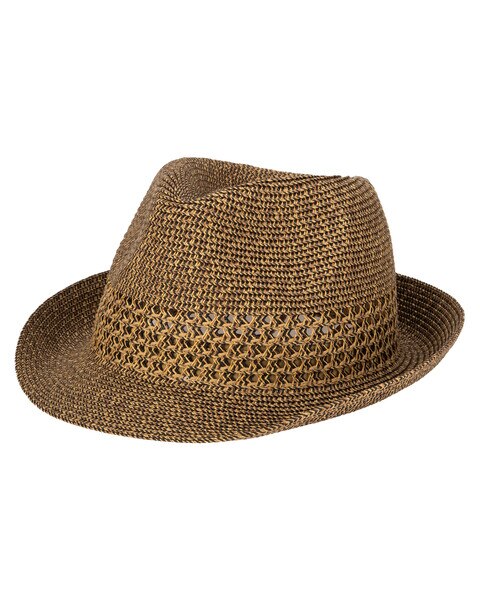 Everyday Fedora- Ultrbraid Fedora With Striped Open Weave Hat