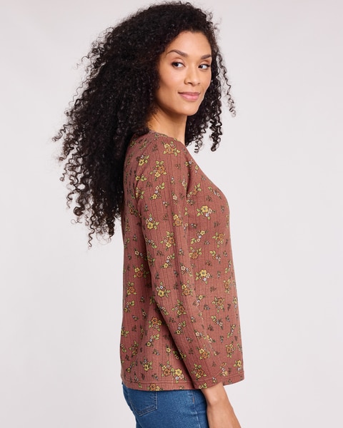 Long Sleeve Pointelle Top