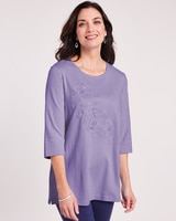 Embroidered Tunic - Dusty Violet