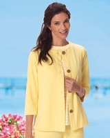 Tulip-Hem Everyday Knit Cardigan - Yellow Finch