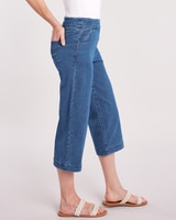 DenimEase™ Flat-Waist Wide Leg Crop Jeans - alt3