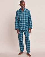 John Blair Flannel Sleep Pants Set - Legion Blue Plaid