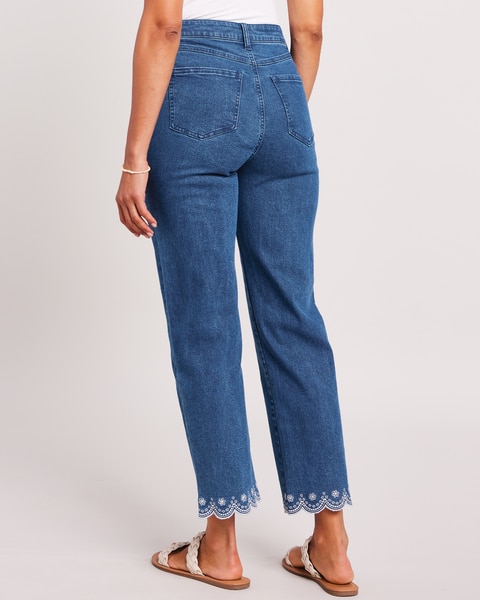 DenimEase™ Eyelet Hem Jeans