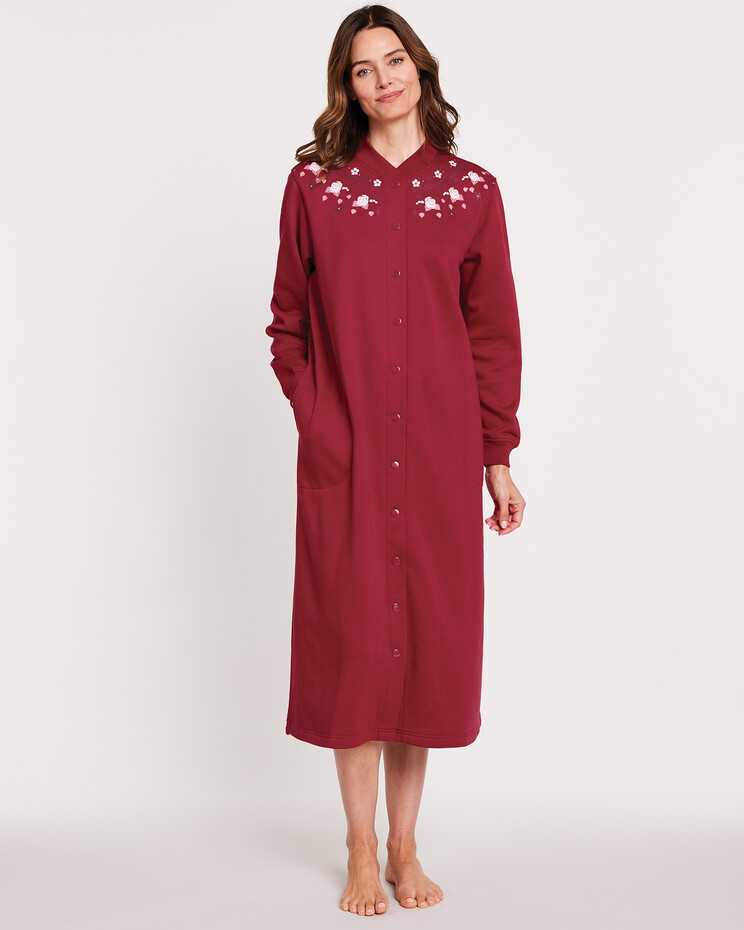 La Cera Snap Front Fleece Robe – La Cera™