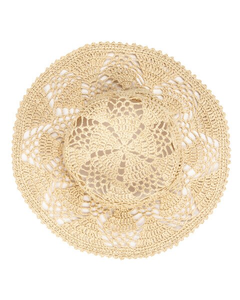 One Of A Kind- Open Weave Crochet Paper Floppy Hat