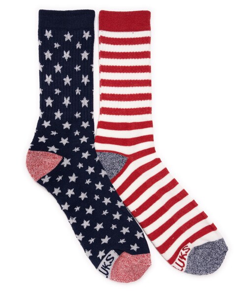 MUK LUKS® Unisex 2 Pack Unisex Patriotic Crew Socks