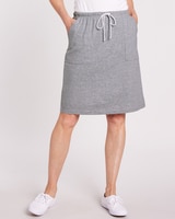 Knit Drawstring Skort - Heather Gray