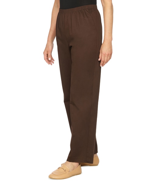 Alfred Dunner Classic Pull-On Twill Proportioned Straight Leg Pants