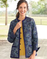 Limited-Edition Paisley Garden Reversible Quilted Jacket - Classic Navy Multi