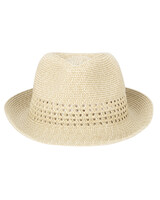 Everyday Fedora- Ultrbraid Fedora With Striped Open Weave Hat