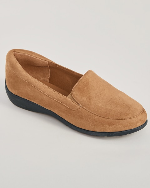 Jade Faux Suede Slip-Ons By Classique®