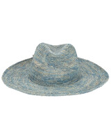 Marina - Crochet Raffia Fedora With Twisted Cording Hat - Blue