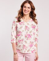 Lace Trim Pointelle Top - Ivory
