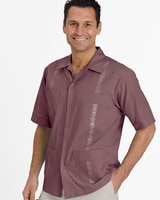 John Blair Short-Sleeve Guayabera Shirt - Rose Brown