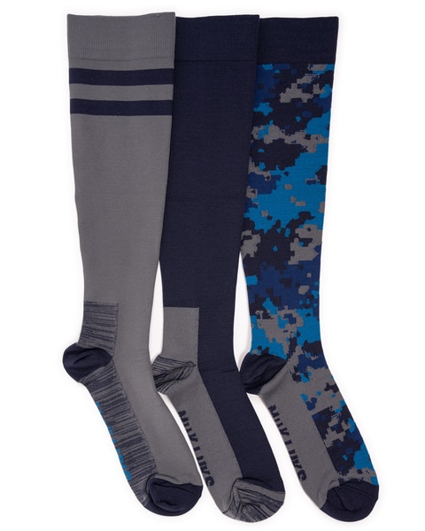 Muk Luks 3PK Nylon Compression 13" Sock