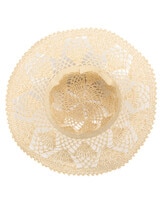 One Of A Kind- Open Weave Crochet Paper Floppy Hat - alt3