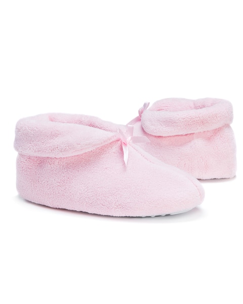 MUK LUKS Soft Ones Terry Cuff Bootie w/ Bow Slippers