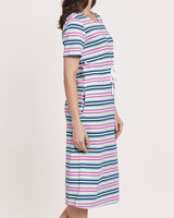 Essential Knit Stripe Drawstring Waist Dress - alt3