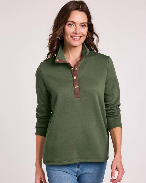 Better-Than-Basic Henley Sweatshirt
