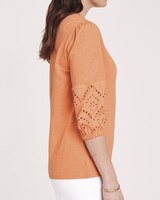 Eyelet Textured Slub Knit Top - alt3