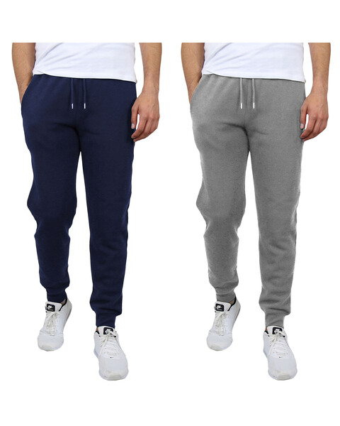 Galaxy By Harvic Men's Fleece Jogger Lounge Pants-2 Pack