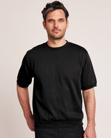 John Blair Supreme Fleece Short-Sleeve Sweatshirt - Black