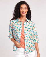 Print Fiesta Shirt - White Poppy Floral