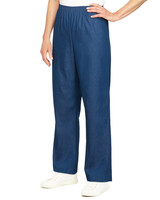 Alfred Dunner Classic Pull-On Denim Proportioned Straight Leg With Elastic Waistband Pants - alt2