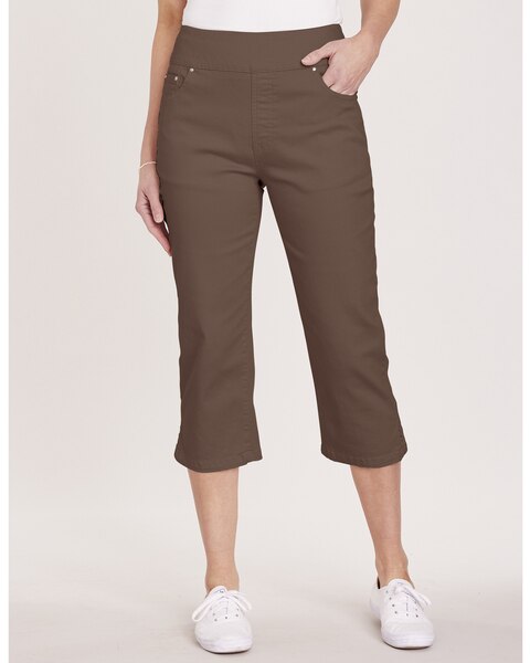 DenimEase Flat-Waist Capris