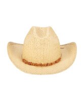 Womens Paperbraid Cowboy With Layred Bands Hat - Natural