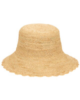 Sand Dollar - Womens Crochet Raffia Bucket Hat - Natural