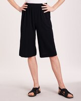 Crinkle Calcutta Cloth Split Skirt - Black