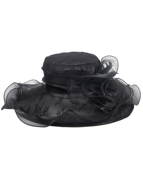 Stiff Mesh Organza Dress Hat With Wire Brim