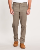 JohnBlairFlex Relaxed-Fit Side-Elastic Jeans - Dark Khaki Twill