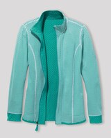 Reversible Stripe & Dot Knit Zip Jacket - alt6